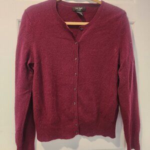 Lord & Taylor Cashmere Sweater in plum red